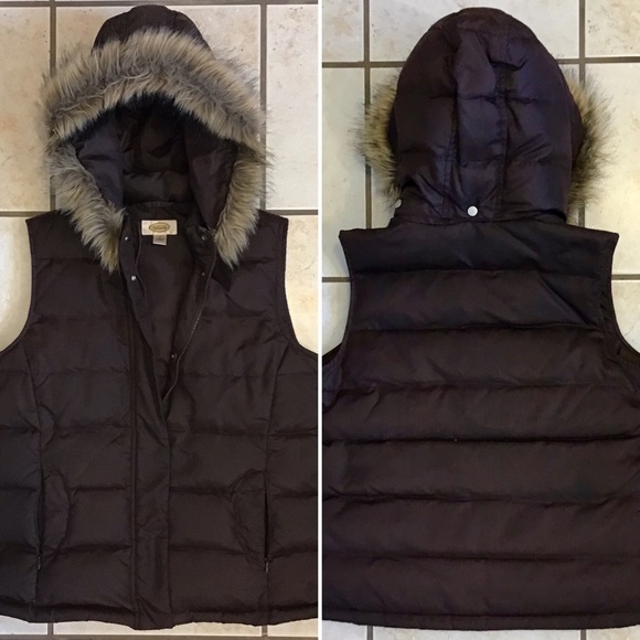 Talbots Jackets & Blazers - Talbots Faux-Fur Trim Down Vest (Size S)